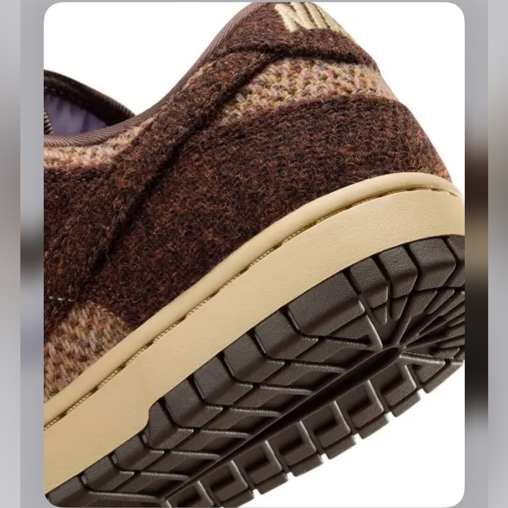 NIB Nike Women's Dunk Low x Harris Tweed® Sesame & Violet Mist- W9 - Picture 5 of 5